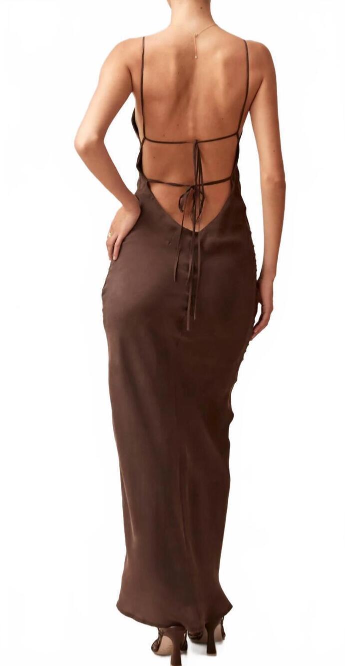 NEW ALOHAS island midi dress in brown - Picture 3 of 4